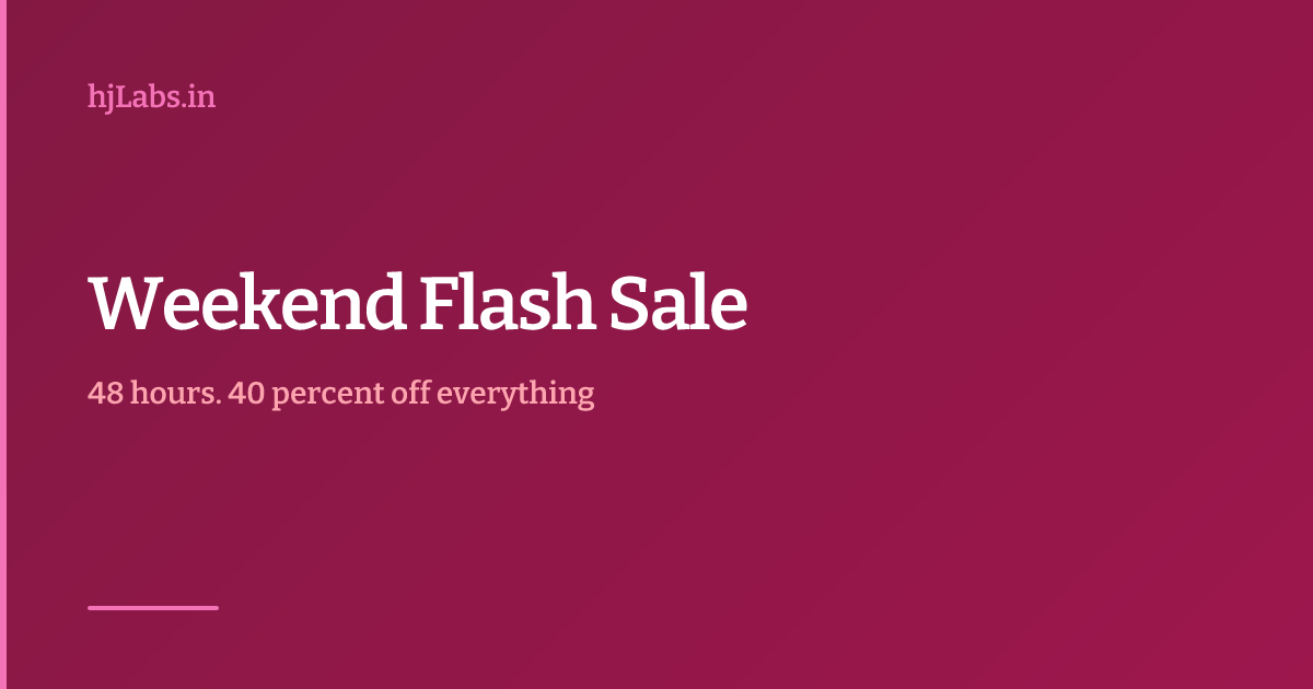 Weekend Flash Sale