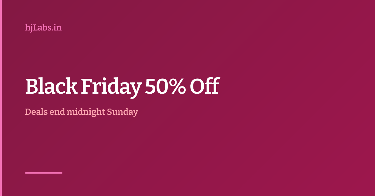 Black Friday 50% Off